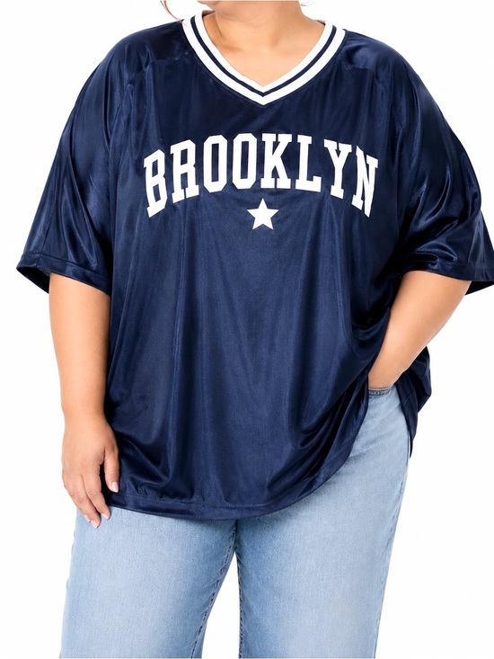 Mighty Fine Tops - Brooklyn Oversized Jersey Tee
Size 3X - Navy NWT